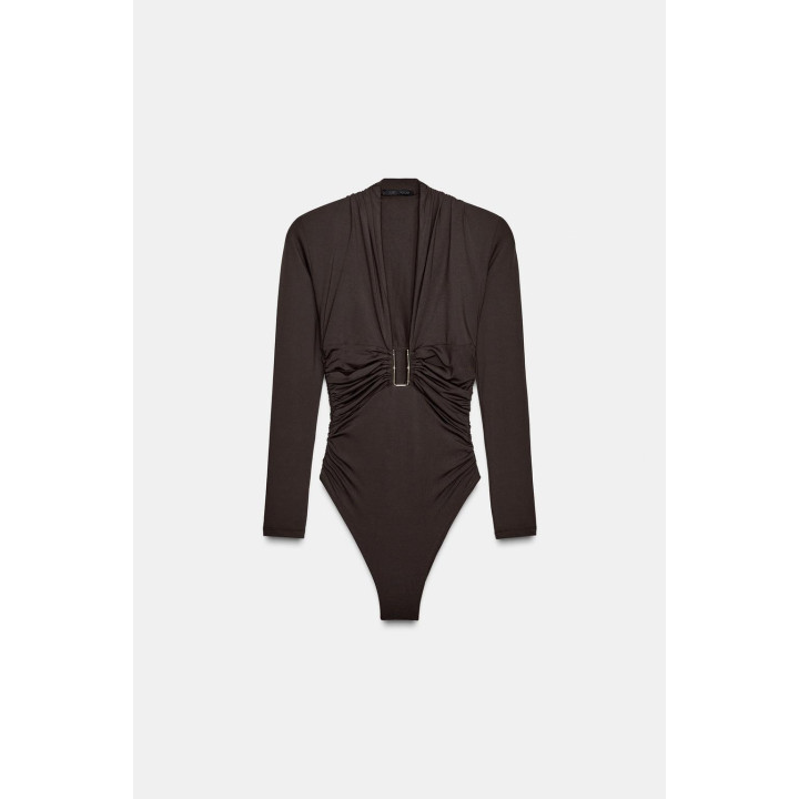 БОДИ ИЗ ПОЛИАМИДА С ДРАПИРОВКОЙ