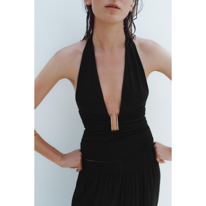 ТОП С ДРАПИРОВКОЙ И ГОРЛОВИНОЙ ХАЛТЕР