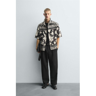 Рубашка с принтом листьев