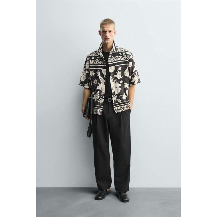 Рубашка с принтом листьев