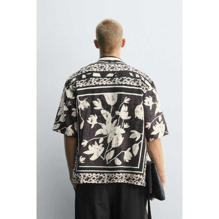 Рубашка с принтом листьев