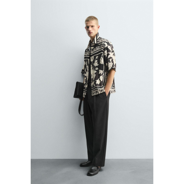 Рубашка с принтом листьев