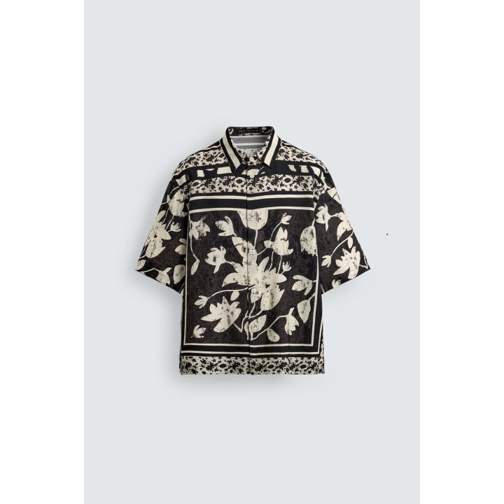 Рубашка с принтом листьев