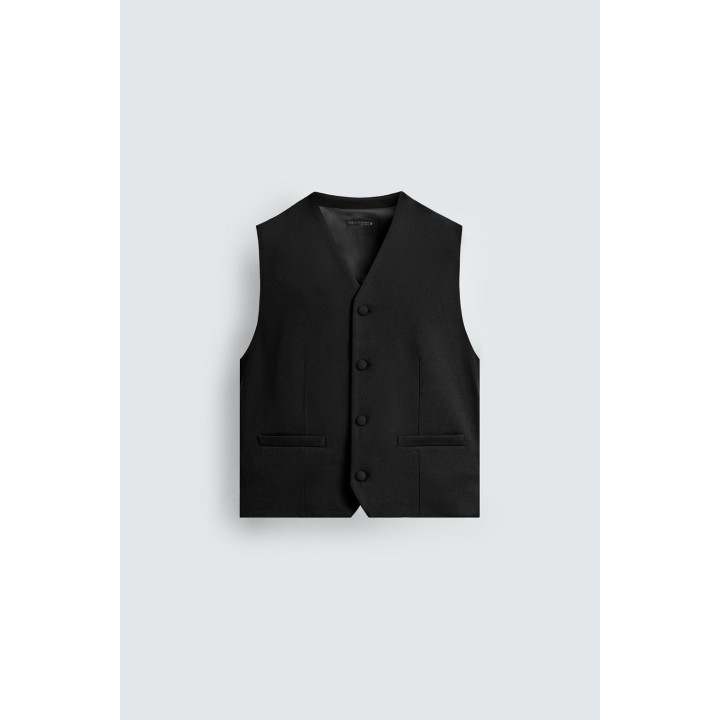 ЖИЛЕТ ИЗ РЕЛЬЕФНОЙ ТКАНИ С КАРМАНАМИ