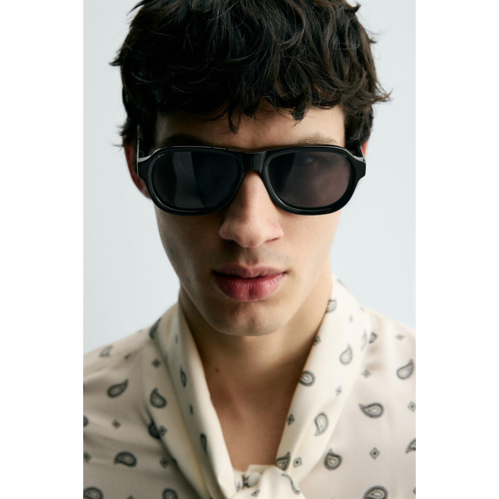 РУБАШКА С ПРИНТОМ «ПЕЙСЛИ» И БАНТОМ