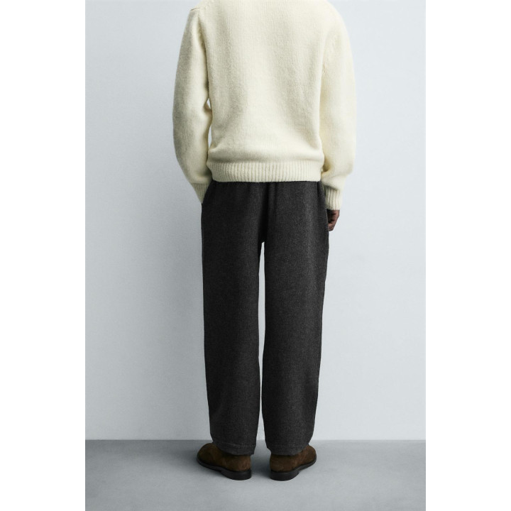 Брюки с фигурными складками из шерсти