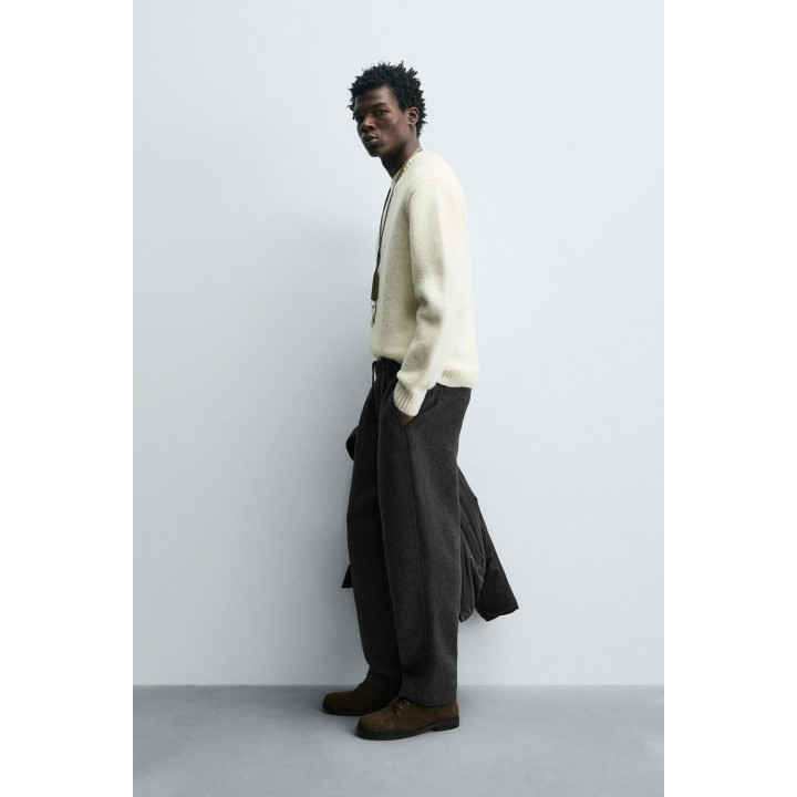 Брюки с фигурными складками из шерсти