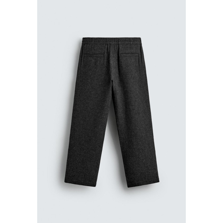 Брюки с фигурными складками из шерсти