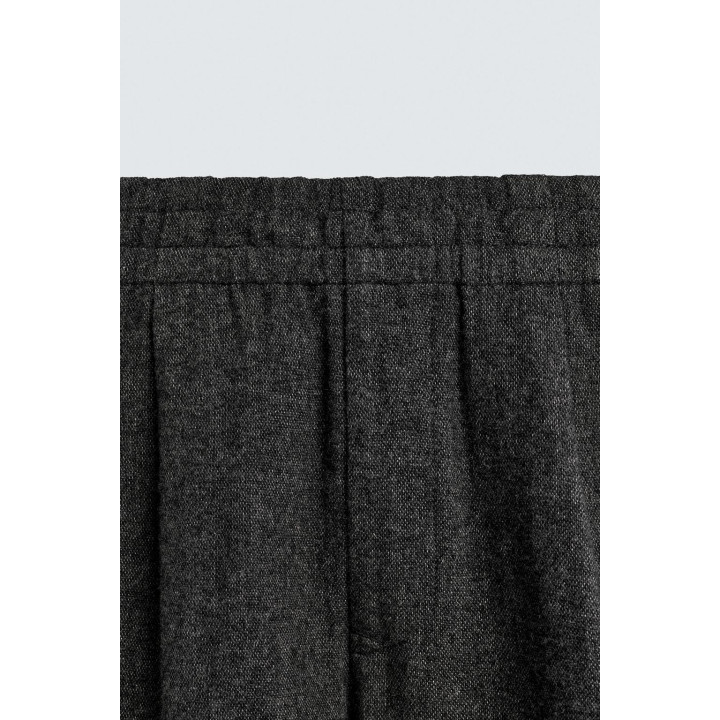 Брюки с фигурными складками из шерсти