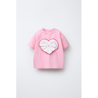 ФУТБОЛКА С КОМБИНИРОВАННЫМ СЕРДЦЕМ ИЗ ПОПЛИНА