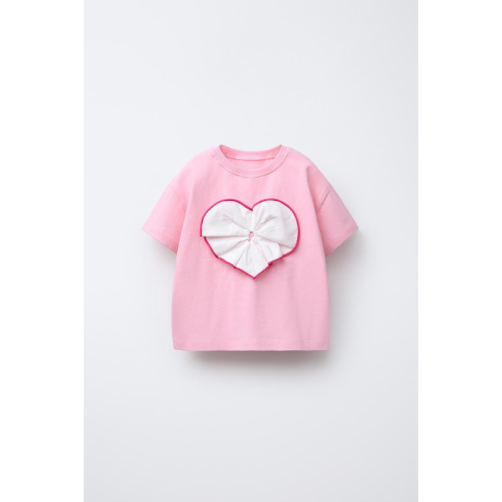 ФУТБОЛКА С КОМБИНИРОВАННЫМ СЕРДЦЕМ ИЗ ПОПЛИНА