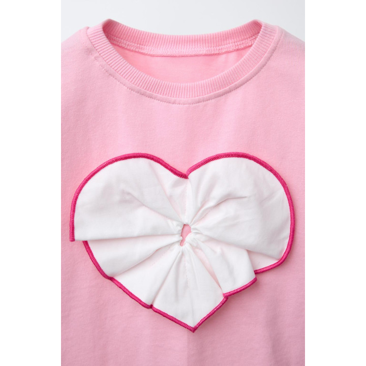 ФУТБОЛКА С КОМБИНИРОВАННЫМ СЕРДЦЕМ ИЗ ПОПЛИНА