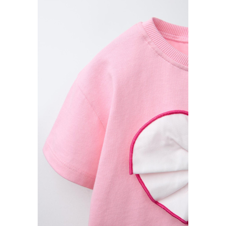 ФУТБОЛКА С КОМБИНИРОВАННЫМ СЕРДЦЕМ ИЗ ПОПЛИНА