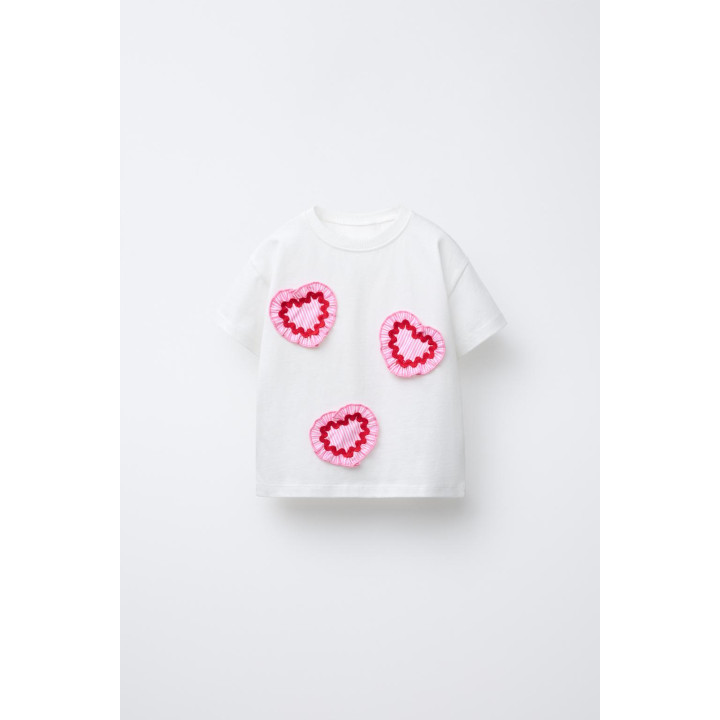 ФУТБОЛКА С СЕРДЕЧКАМИ ИЗ ПОПЛИНА