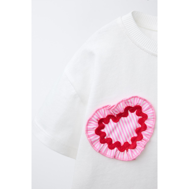 ФУТБОЛКА С СЕРДЕЧКАМИ ИЗ ПОПЛИНА