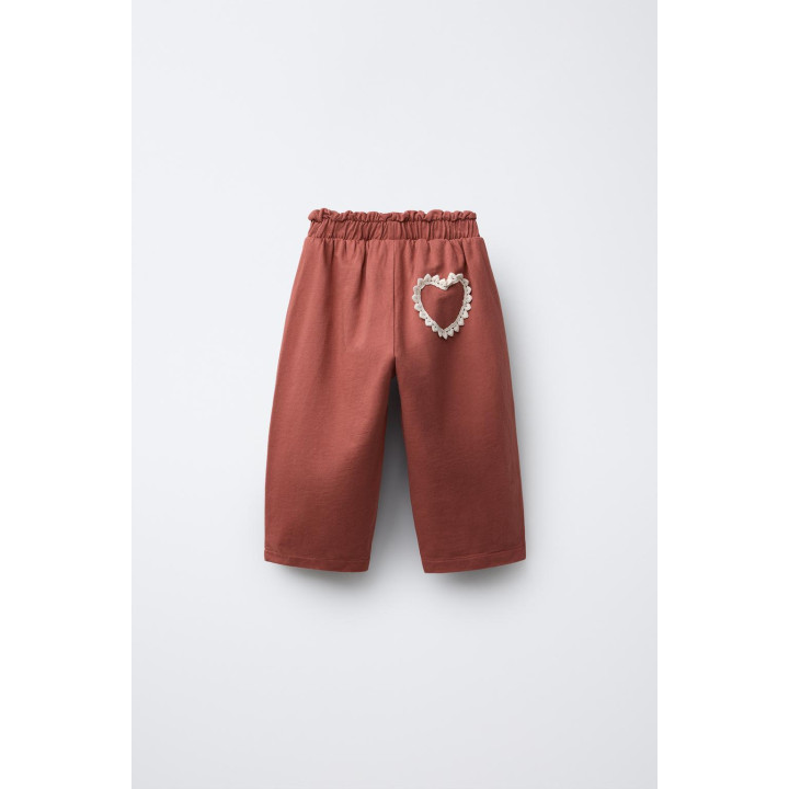 БРЮКИ-БАГГИ С ВЯЗАНЫМ ЭЛЕМЕНТОМ