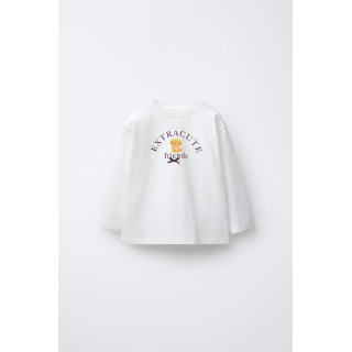 ФУТБОЛКА С АНИМАЛИСТИЧЕСКИМ ПРИНТОМ И БАНТИКОМ