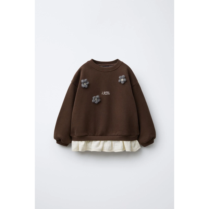 ТОЛСТОВКА С ЦВЕТОЧНЫМИ ВСТАВКАМИ