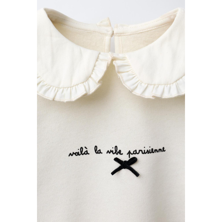 ТОЛСТОВКА С КОМБИНИРОВАННЫМ ВОРОТНИКОМ