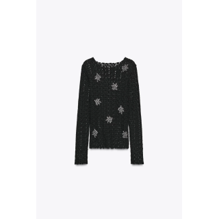 КРУЖЕВНОЙ ТОП С БУСИНАМИ