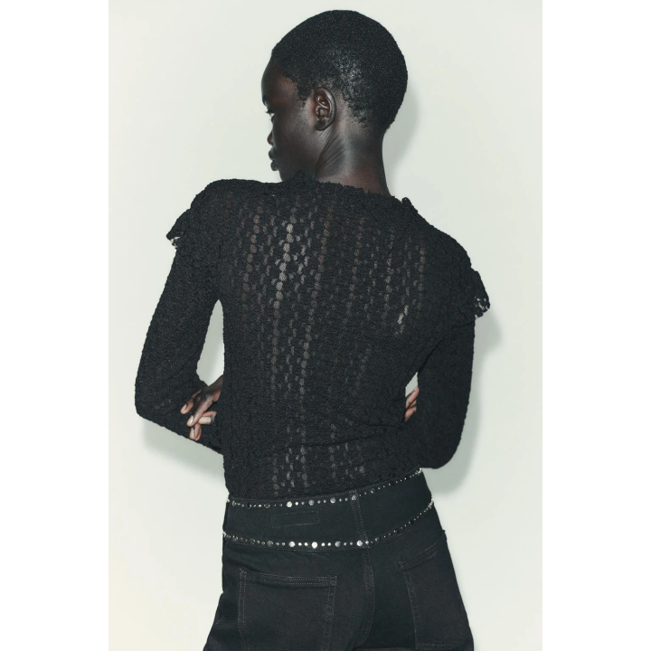 КРУЖЕВНОЙ ТОП С ВОЛАНАМИ