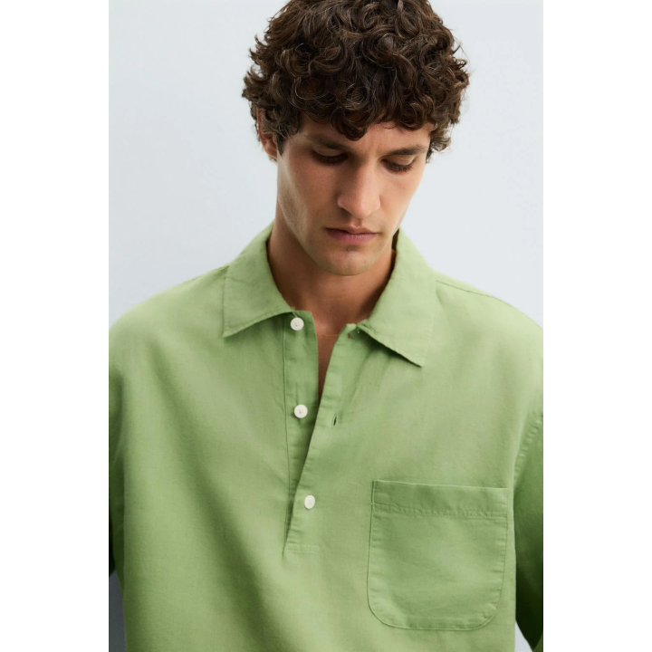 РУБАШКА ПОЛО ИЗ ХЛОПКА И ЛЬНА