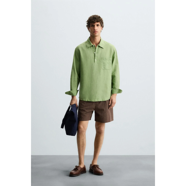 РУБАШКА ПОЛО ИЗ ХЛОПКА И ЛЬНА