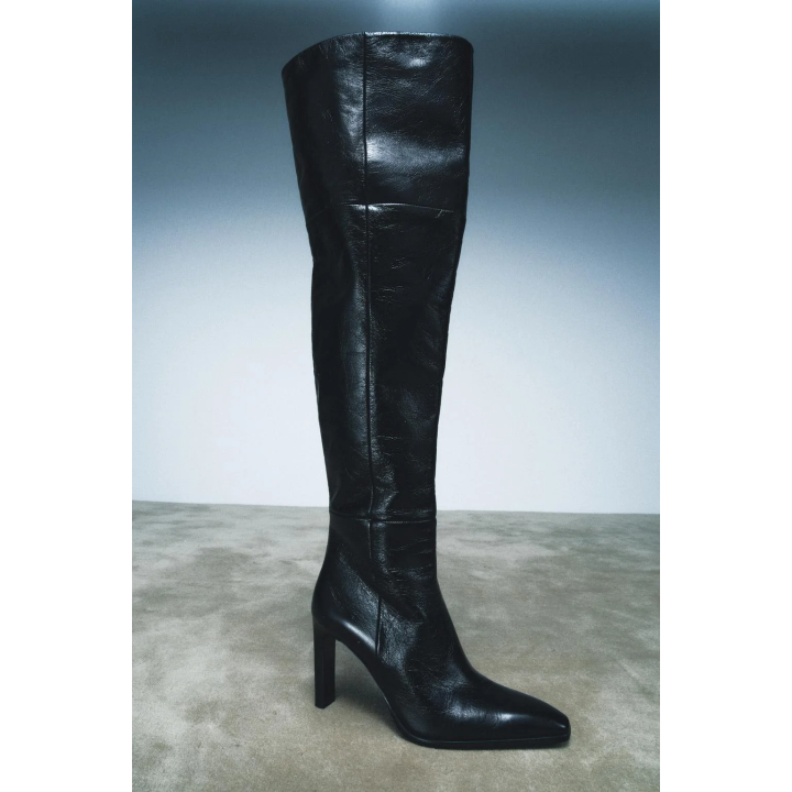 КОЖАНЫЕ САПОГИ НА ВЫСОКОМ КАБЛУКЕ — LIMITED EDITION