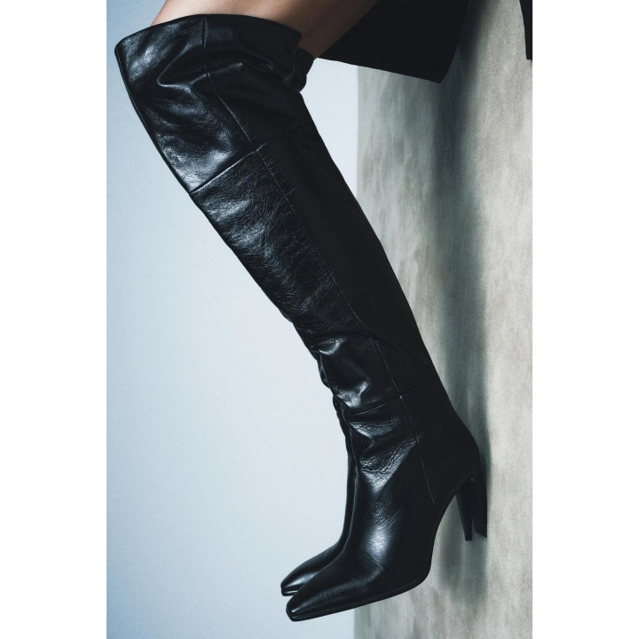 КОЖАНЫЕ САПОГИ НА ВЫСОКОМ КАБЛУКЕ — LIMITED EDITION