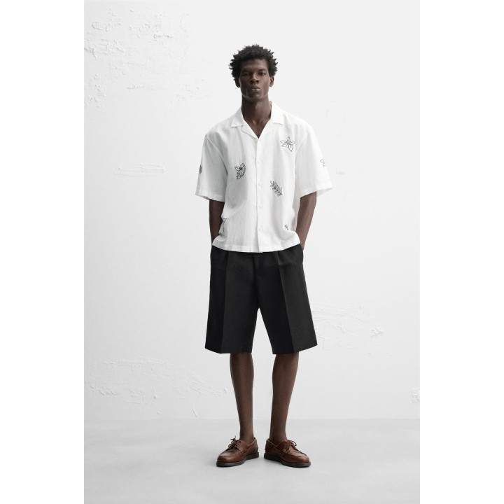 РУБАШКА ИЗ ХЛОПКА И ЛЬНА С ВЫШИВКОЙ