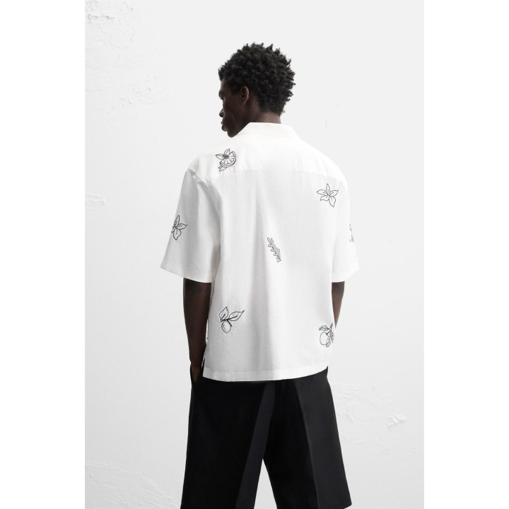 РУБАШКА ИЗ ХЛОПКА И ЛЬНА С ВЫШИВКОЙ