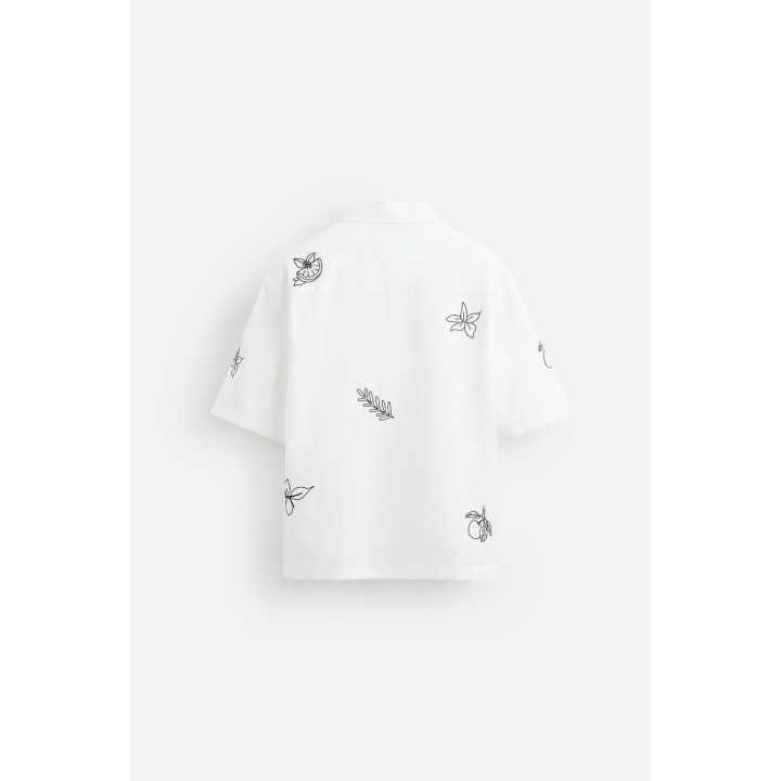 РУБАШКА ИЗ ХЛОПКА И ЛЬНА С ВЫШИВКОЙ