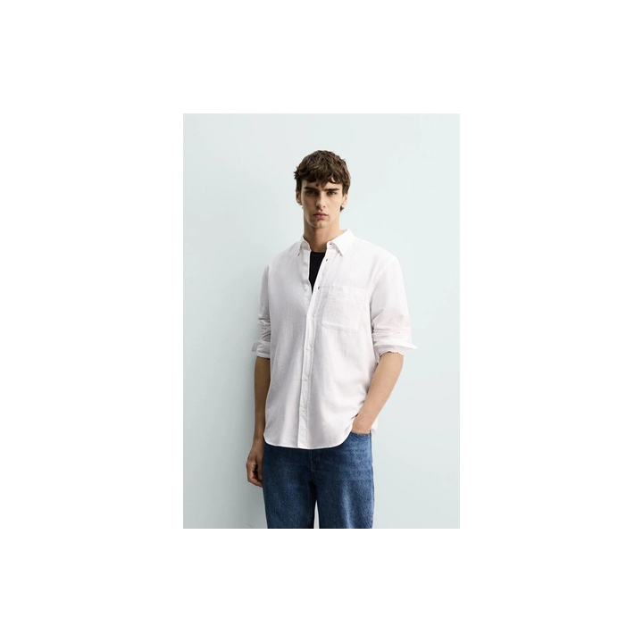 REGULAR FIT LINEN-COTTON SHIRT