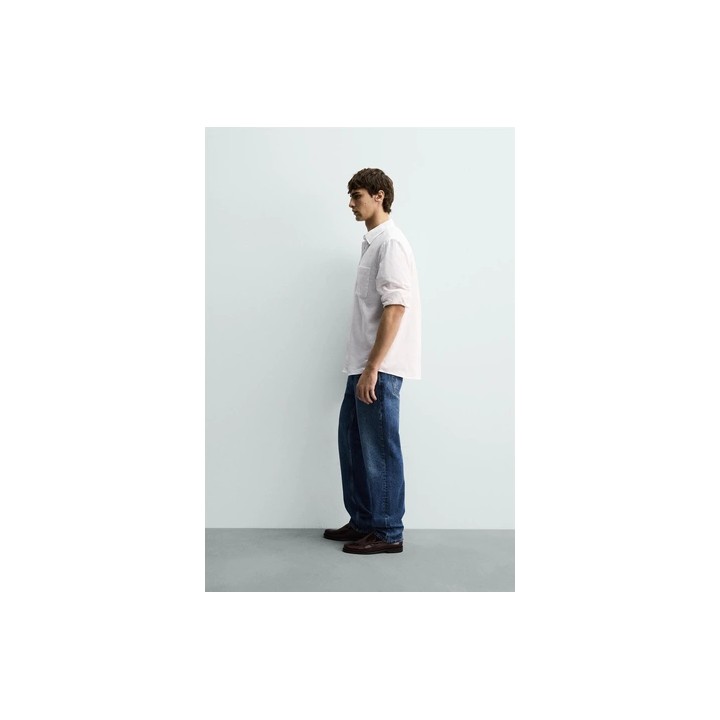 REGULAR FIT LINEN-COTTON SHIRT