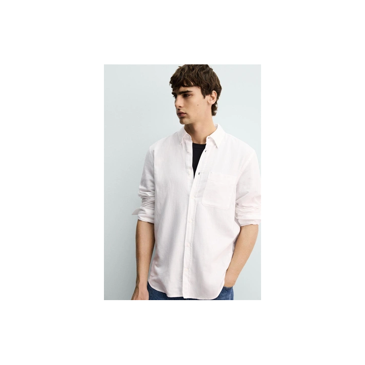 REGULAR FIT LINEN-COTTON SHIRT