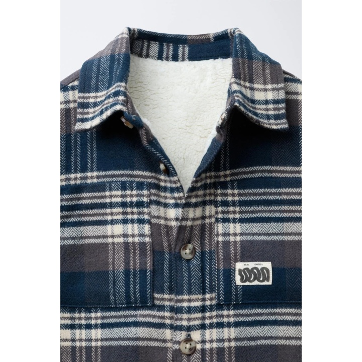 КУРТКА-РУБАШКА В КЛЕТКУ С ФЛИСОВОЙ ПОДКЛАДКОЙ