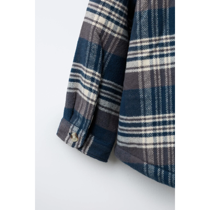 КУРТКА-РУБАШКА В КЛЕТКУ С ФЛИСОВОЙ ПОДКЛАДКОЙ