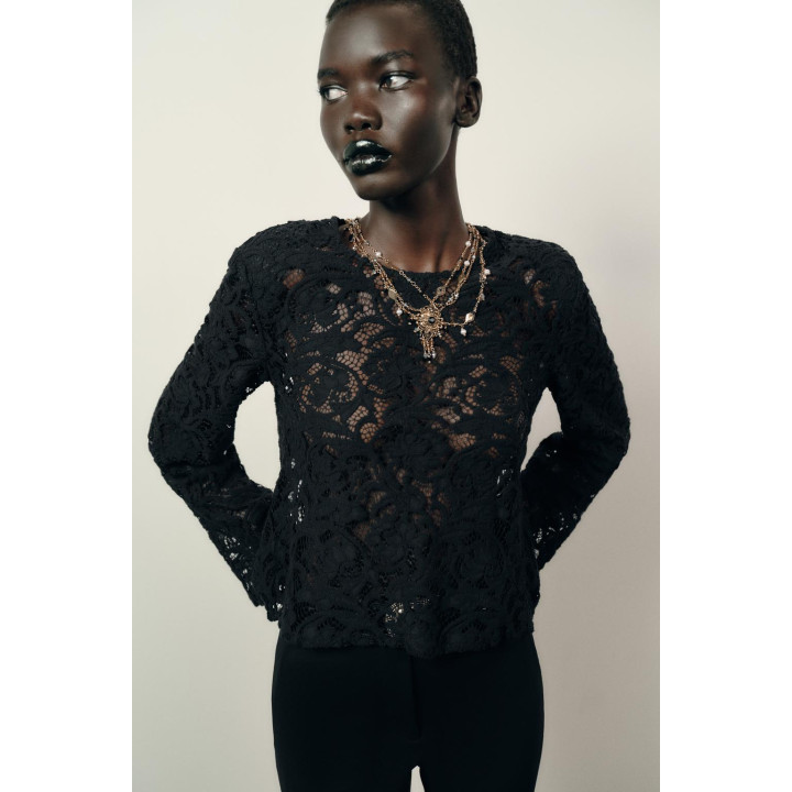 КРУЖЕВНОЙ ТОП С ПОДПЛЕЧНИКАМИ