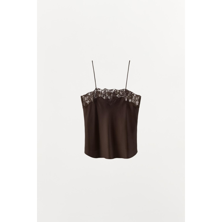 АТЛАСНЫЙ ТОП С КРУЖЕВОМ