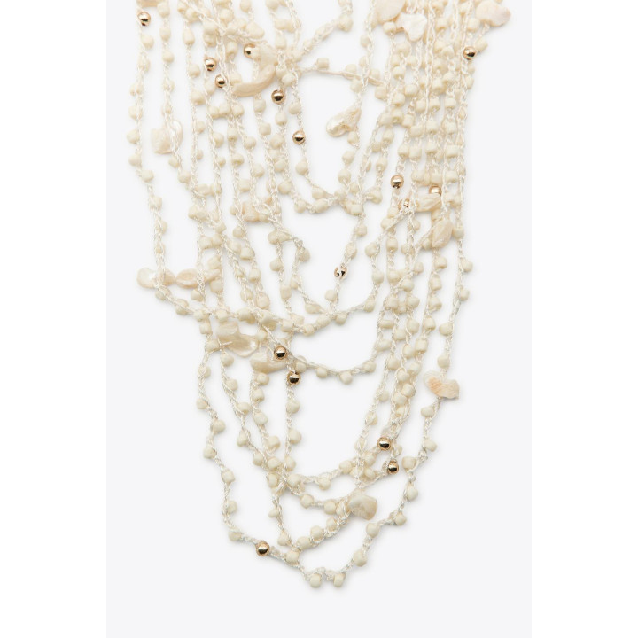 ОЖЕРЕЛЬЕ-НАГРУДНИК С РАКУШКАМИ И БУСИНАМИ