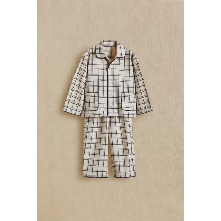 Набор детских рождественских пижам из хлопка в клетку