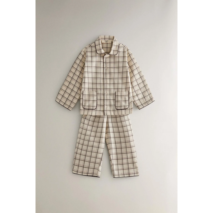 Набор детских рождественских пижам из хлопка в клетку