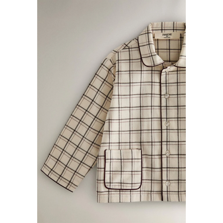 Набор детских рождественских пижам из хлопка в клетку