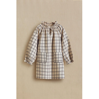 Детское хлопковое ночное платье в клетку на рождество