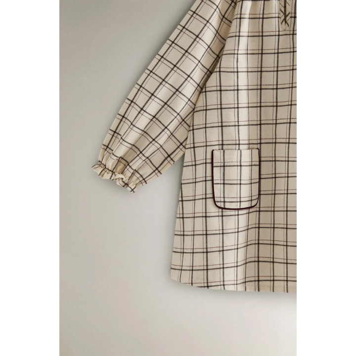 Детское хлопковое ночное платье в клетку на рождество