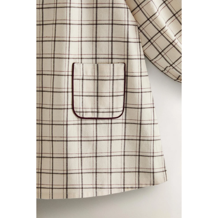 Детское хлопковое ночное платье в клетку на рождество