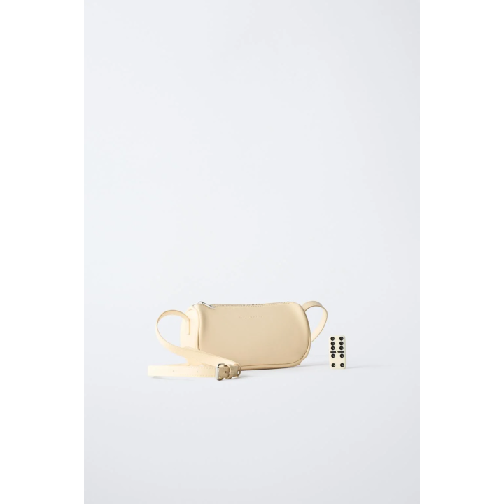 СУМКА С ПЛЕЧЕВЫМ РЕМНЕМ СЛИВОЧНОГО ОТТЕНКА