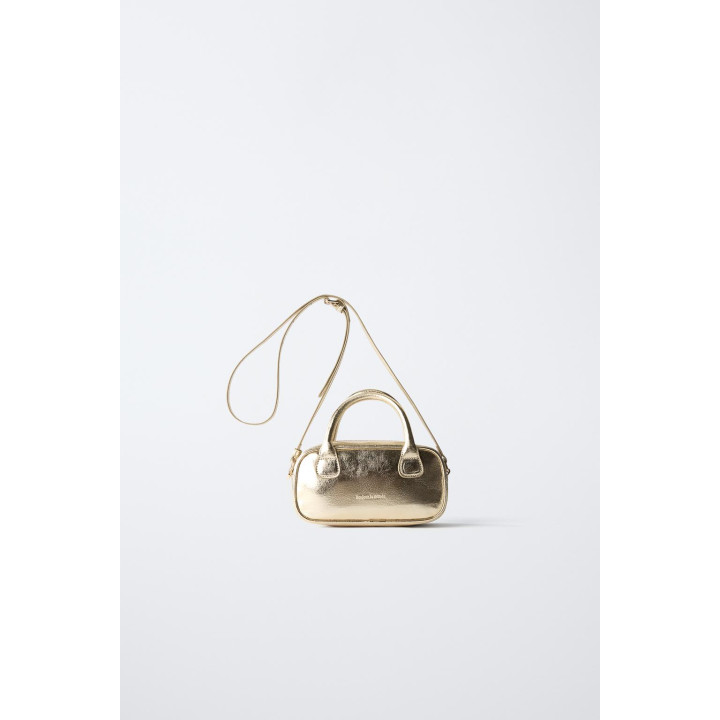 МИНИ СУМКА-БОУЛИНГ С МЕТАЛЛИЧЕСКИМ БЛЕСКОМ