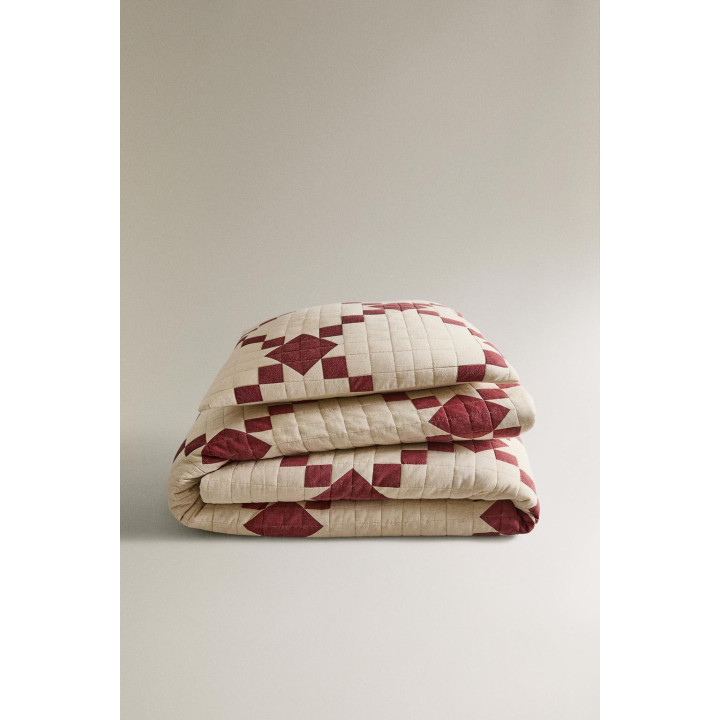 Стёганое рождественское одеяло из пэчворк-дизайна