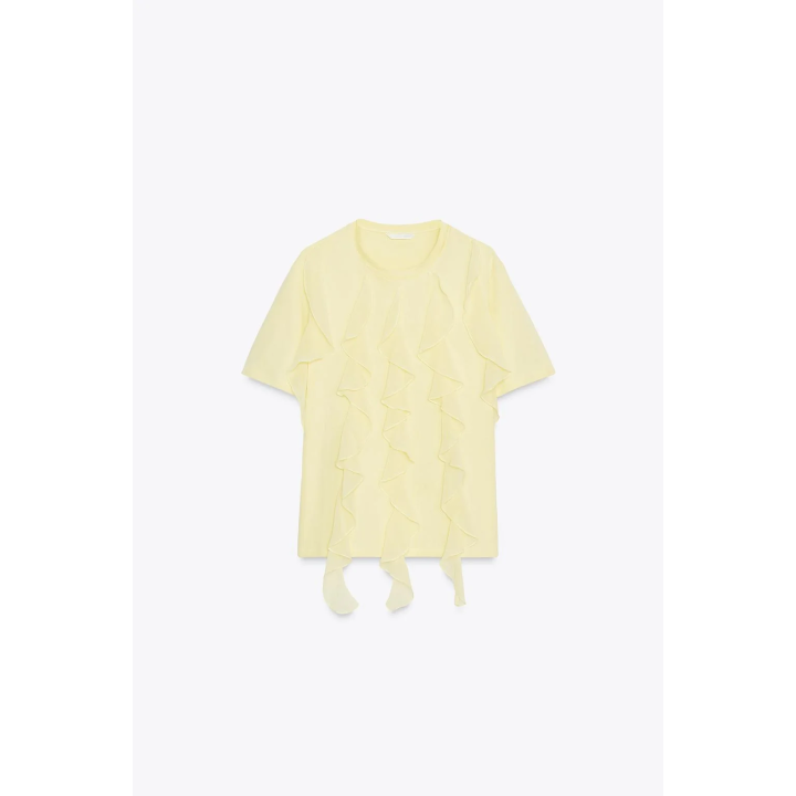 ФУТБОЛКА С ВОЛАНАМИ С ПЕРЕДИ